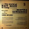 Schlamme Martha -- The world of Kurt Weill in song (2)